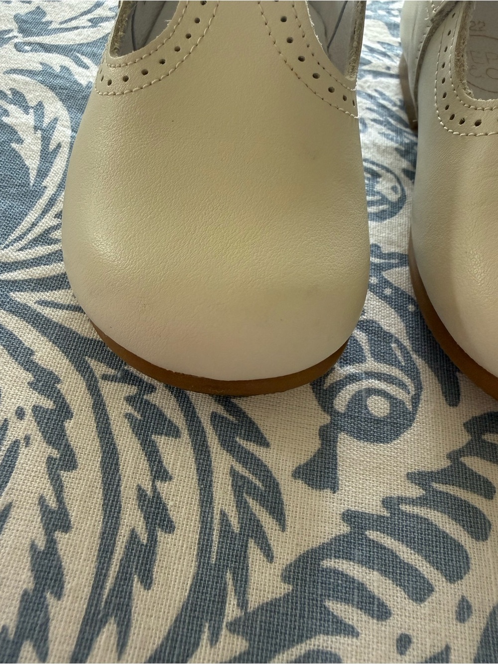 PEPA LONDON T-Bar Ivory Leather Baby Walker Shoes - Picture 7 of 9
